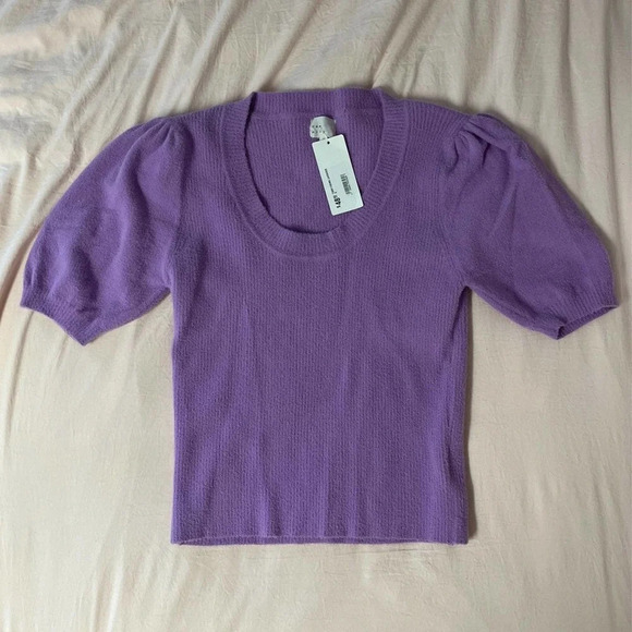 Dee Elly Short Sleeve Purple Sweater Womens Small - Picture 1 of 4
